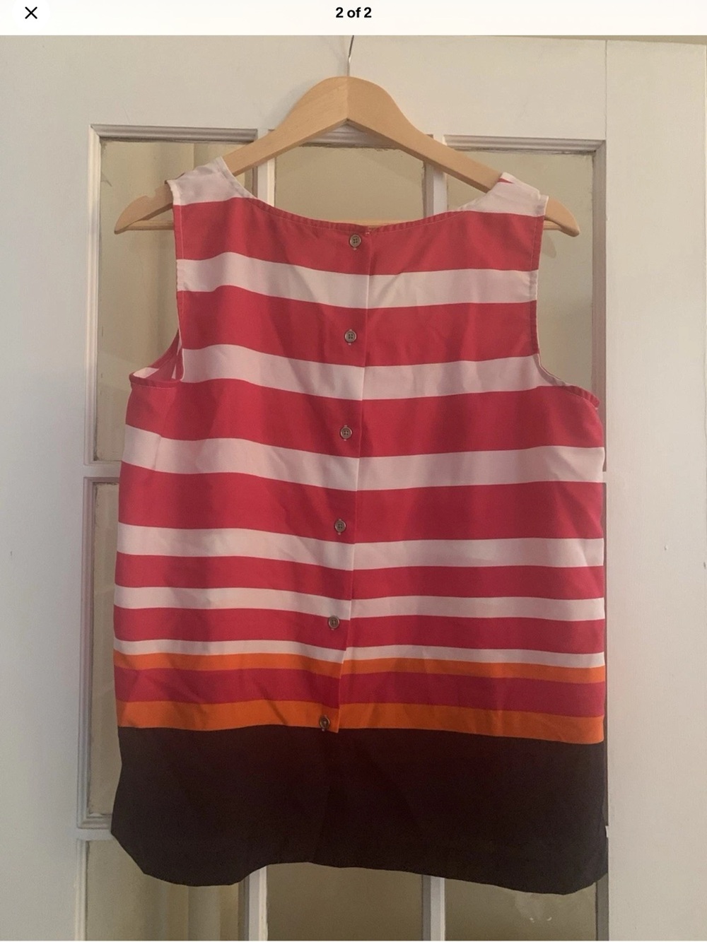 Banana Republic Red, White, Orange & Black Striped Sleeveless Tank - Picture 2 of 2